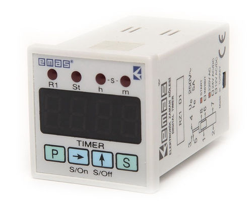 Relé temporizador digital - RZ1DS series - EMAS - para montagem em painel