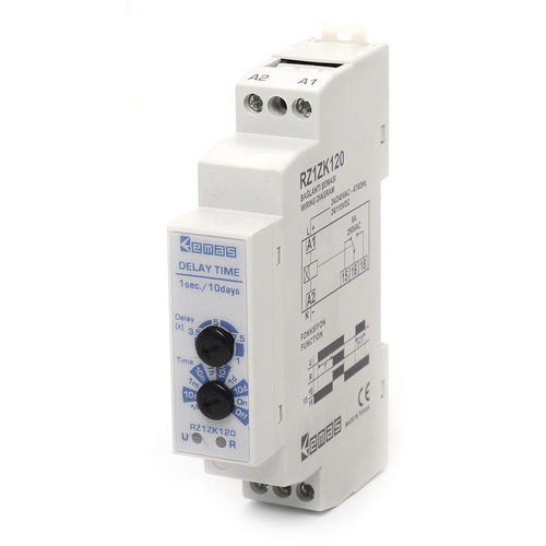 Relé temporizado multifuncional - RZ1ZK120 - EMAS - para montar em trilho DIN
