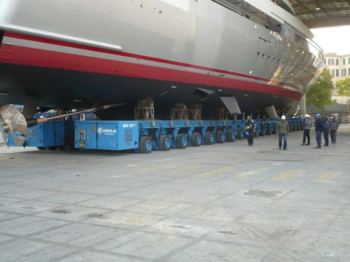 Carro de transferência motorizado mais de 6 eixos - MBT 350 + MBT 190 - CIMOLAI TECHNOLOGY - para barco
