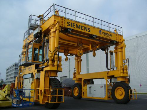 Guindaste de pórtico de rodas - MST 45 - CIMOLAI TECHNOLOGY - para canteiros de construções pré-fabricadas / telescópico