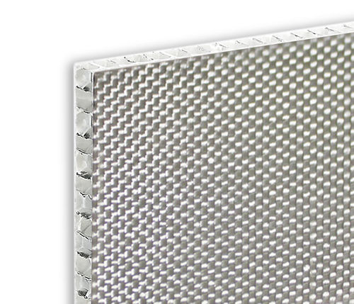 Painel sanduíche alveolar - ALUSTEP® HFR - Cel Components S.r.l. - face em fibra de vidro / para teto / para fachada