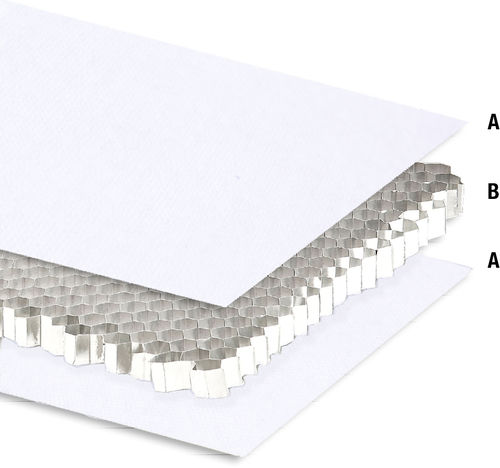 Painel sanduíche alveolar - ALUSTEP® W - Cel Components S.r.l. - face em fibra de vidro / para teto / para fachada