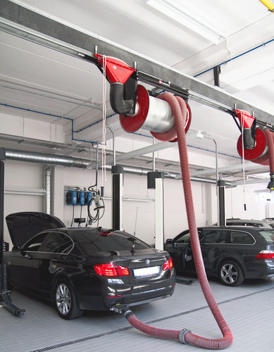 Sistema de exaustão de gases de escapamento para carros - KOS-L-ALAN-N series - KLIMAWENT - para oficina / para garagem / sobre trilhos deslizantes