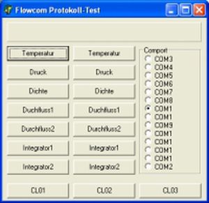 Software para teste - flowcom Protokoll - systec Controls - para medidor de vazão / Windows