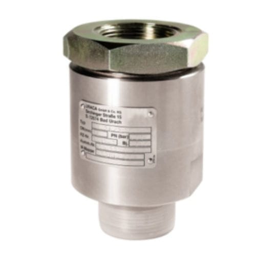 Válvula de retenção de esfera - RV series - URACA GmbH & Co.KG - de desobstrução / de estrangulamento / compacta