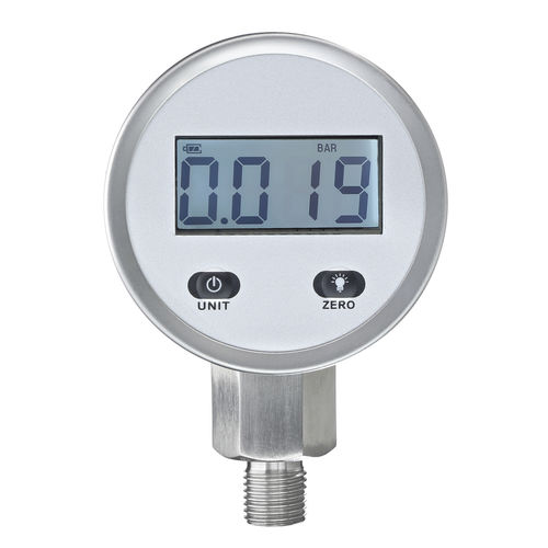 Manômetro com display LCD - Digi-10 - Manometer Preiss EMPEO-KBM OHG - com rosca / em aço inoxidável / com tubo de Bourdon