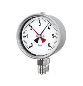 Manômetro duplo - DRChG100-3 - Manometer Preiss EMPEO-KBM OHG - analógico / com rosca / em aço inoxidável