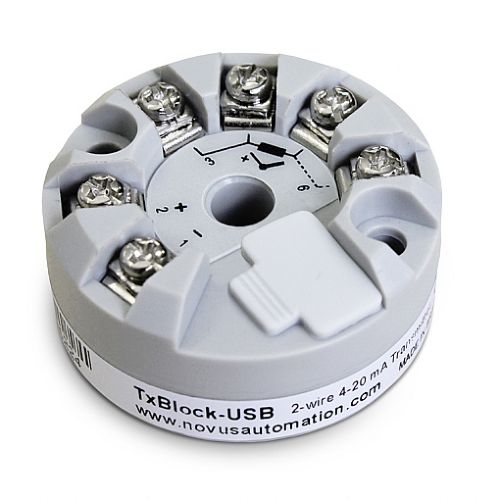 Transmissor de temperatura para montagem em cabeçote - TxBlock-USB - Novus Automation - Pt100 / Pt1000 / com termopar