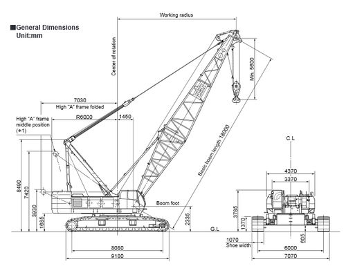 Guindaste de esteiras - CCH1400-6 - IHI Construction Machinery limited - com lança / com lança treliçada / para obras