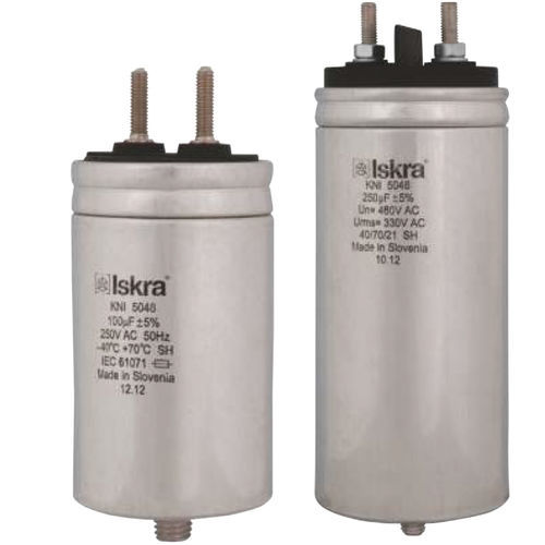 Capacitor de filme de polipropileno metalizado - KNI series - Iskra d.d. - cilíndrico / de engate rápido / de potência