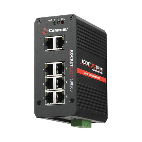 Switch de rede não gerenciável - RocketLinx ® ES8108-GigE - Comtrol Corporation - 8 portas / Gigabit Ethernet / robusto