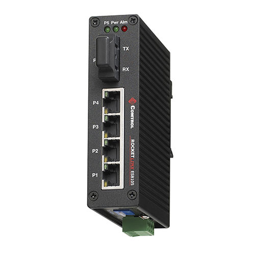 Switch de rede não gerenciável - RocketLinx ® ES8105F-S - Comtrol Corporation - 5 portas / Gigabit Ethernet / de fibra óptica