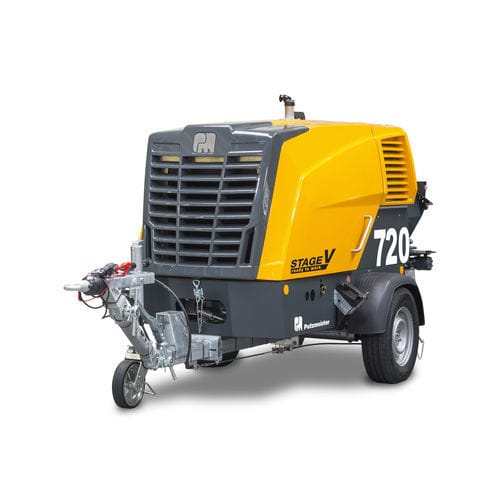 Bomba de concreto montada em carreta - P 720 - PUTZMEISTER - para obras / a diesel / de pistão