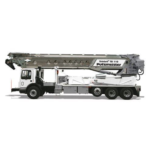 Transportador de esteira - TB 110 - PUTZMEISTER - horizontal / de grande largura / telescópico