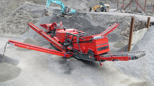 Peneira para mineração - GIPOCONE B4 GIGA - GIPO AG - móvel / para produtos a granel / 3 frações