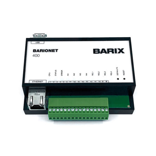 Módulo E/S digital - BARIONET 400 - Barix - Ethernet / USB / com 4 entradas digitais
