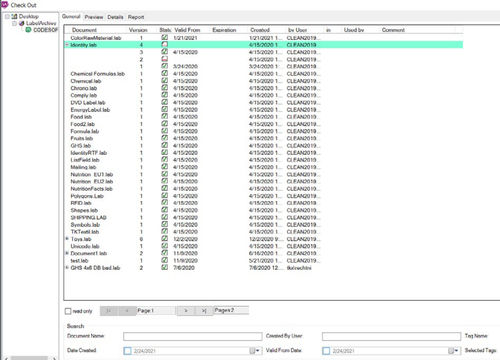 Software de controle - LABEL ARCHIVE - TEKLYNX - de interface / para teste / de criação de laudos