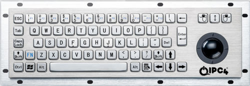 Teclado de mesa - IPC4-KBRD-TB-8635G-EN - IPC4 - ICC Digital Industrial Technologies Bv - com teclas mecânicas / 67 teclas / com trackball