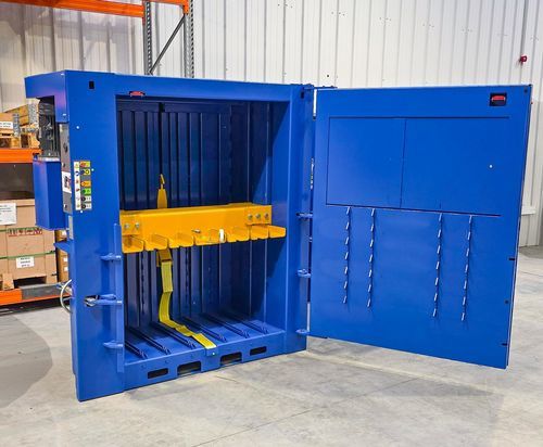 Prensa enfardadeira para papelão - LH500 - MACFAB BALERS - para resíduos / vertical / com abertura frontal