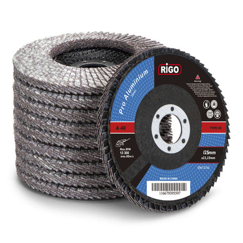 Disco lamelar para aço inoxidável - DanYang Rigo Abrasives Co., Ltd. - de óxido de alumínio
