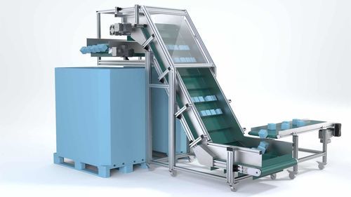 Transportador inclinado - Robotunits GmbH - com inclinação ajustável / em Z / em L