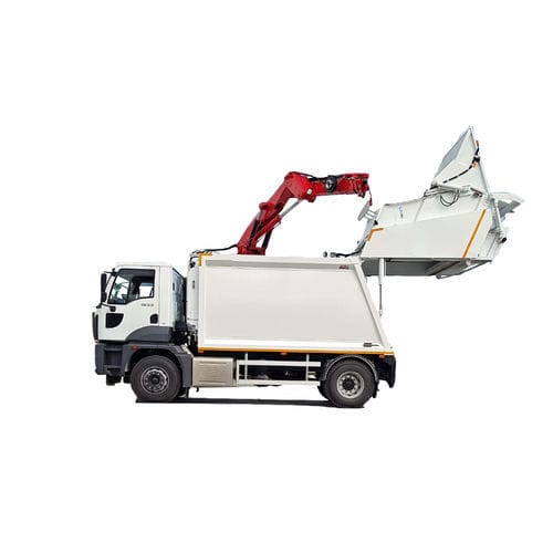 Caminhão coletor de lixo de carregamento traseiro - CRANE PRO 100-750 - Procompactor Waste Management Equipment - a diesel / com grua