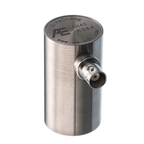Sensor de emissão acústica com pré-amplificador integrado - GI40 - QAWRUMS Ltd. - de medição / de monitoramento / de inspeção de estrutura para compósitos e concreto
