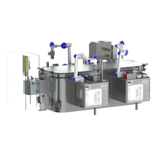 Célula robotizada com robô colaborativo - Goldfuss engineering GmbH - de empacotamento / de alimentação / para a indústria farmacêutica