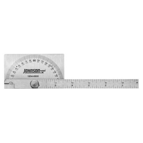 Transferidor de ângulos em aço inoxidável - 1854-0600 - Johnson Level - com régua graduada / para verificação de ângulos