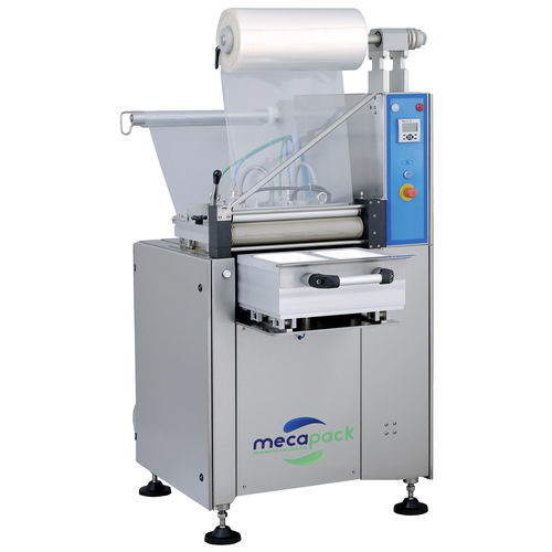 Seladora de bandejas semiautomática - S1000 - Mecapack - para a indústria alimentícia / para tabuleiros / para a indústria farmacêutica
