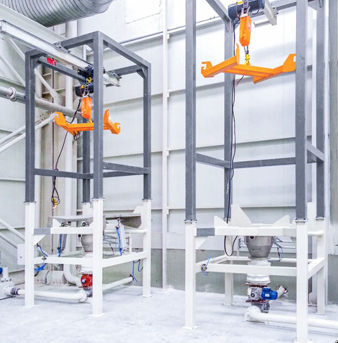 Ensacadeira de big-bags com dispositivo de içamento - DÜZLEM METAL SANAYI VE TICARET LTD STI - automática / para materiais a granel / semiautomática