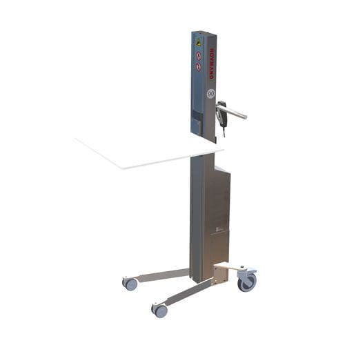 Sistema de elevação com plataforma - INOX 90L KP2-ix - HOVMAND - em aço inoxidável / móvel / de bombonas
