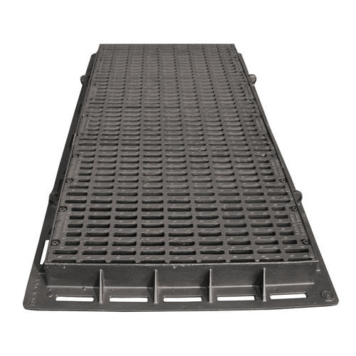 Grade de piso metálica - BIGDRAIN MODULAR F900 8030 - Fonderie Belli SPA - para cargas pesadas / para tampa de esgoto / de entalhe