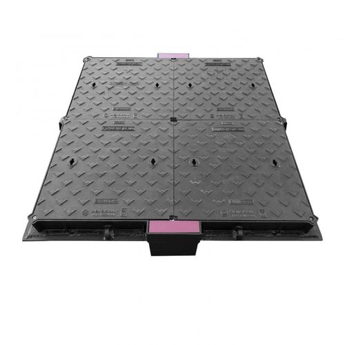 Tampa para caixa de passagem em ferro fundido dúctil - MODULARI D400- F900 - Fonderie Belli SPA - quadrada