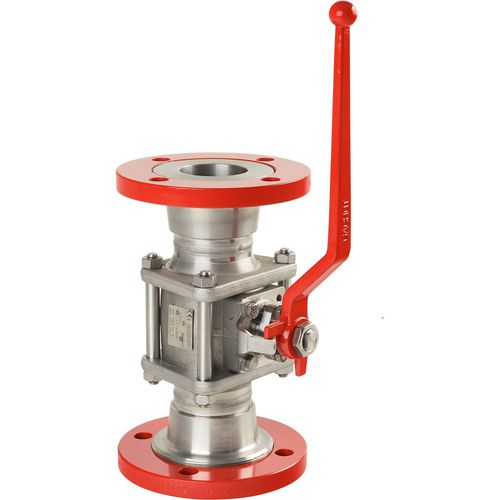 Válvula de esfera - V16 Gachot® - Sapag Valves - de alavanca / flangeada / 3 peças