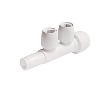 Distribuidor manifold de 2 vias - HX88/22W - Wavin - em plástico / hidráulico / para líquidos
