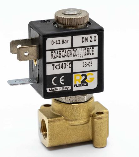 Válvula solenoide de ação direta - R2AB NC - R2G Fluidics Srl - de 2 vias / normalmente fechada / para água