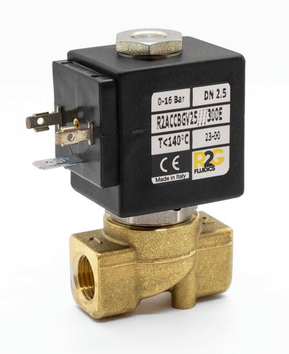 Válvula solenoide de ação direta - R2AC NC - R2G Fluidics Srl - de 2 vias / normalmente fechada / para água