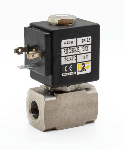 Válvula solenoide de ação direta - R2IC NC - R2G Fluidics Srl - de 2 vias / normalmente fechada / para água
