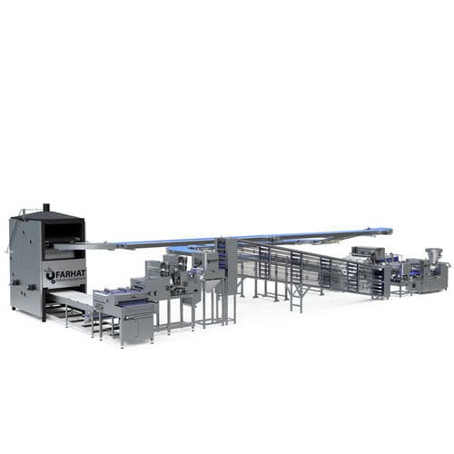 Linha de produção de pão folha Tannour - Farhat Bakery Equipment