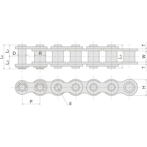 Corrente de eixo oco - HP - Sugiyama Chain Co., Ltd. - de transmissão / em aço / ANSI