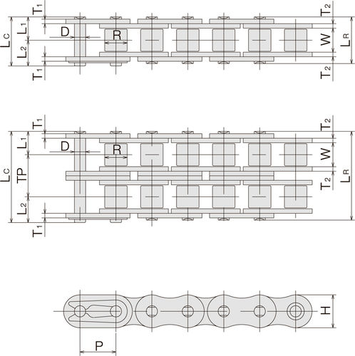 Corrente niquelada - NP - Sugiyama Chain Co., Ltd. - de transmissão / em aço / de rolos