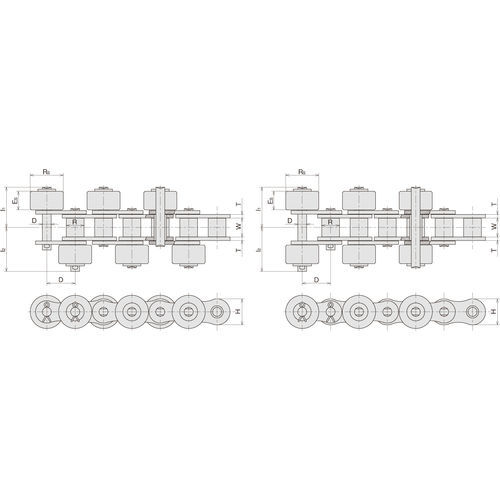 Corrente de transmissão - SR - Sugiyama Chain Co., Ltd. - em aço-carbono / em material plástico / de rolos