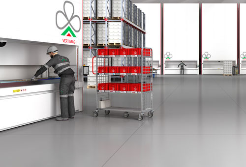 Carrinho para preparação de pedidos - Put &amp; Go - FERRETTO - metálico / 3 níveis