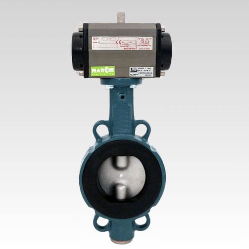 Válvula borboleta - MAROS Engineering - com acionamento pneumático / de controle / shut-off