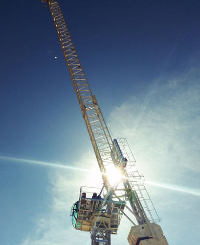Guindaste montado em caminhão - SLH 80 - Gruas Saez - com lança elevatória / para obras / de elevação