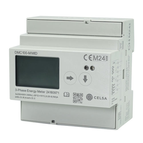 Medidor de energia elétrica trifásico - DMC100-M MID - Celsa Messgeräte GmbH - para trilho DIN / ModBUS RTU / com saída de pulsos