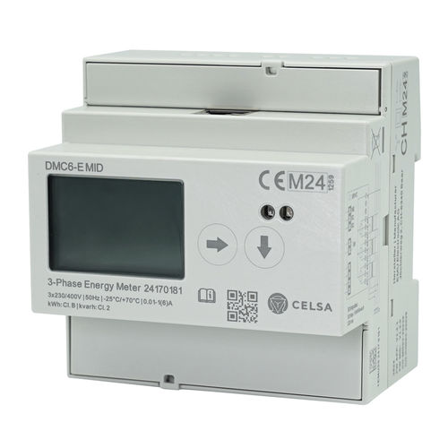 Medidor de energia elétrica trifásico - DMC6-E MID - Celsa Messgeräte GmbH - para trilho DIN / MODBUS / com display LCD