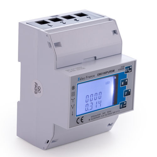 Medidor de energia elétrica trifásico - EM3100PURSM - ZELEC - monofásico / para trilho DIN / RS-485
