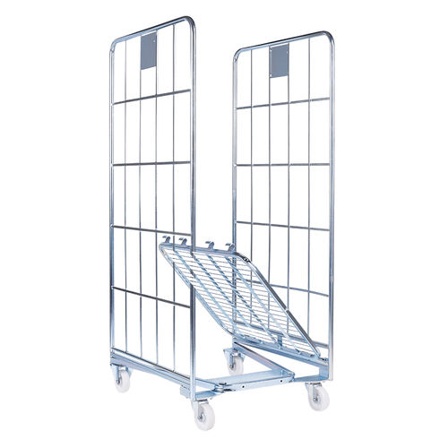Container aramado com rodas encaixável - nestainer® - FEIL rolltainer GmbH - multiusos / com prateleiras / 3 tabuleiros